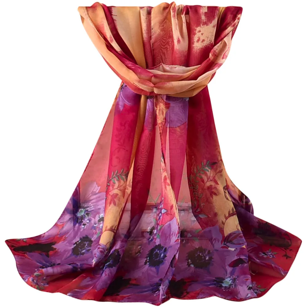 Зимняя распродажа товаров femme Шелковый chiffonfoulard женские шарфы для женщин дамская модная мягкая шаль с принтом длинный шарф 15