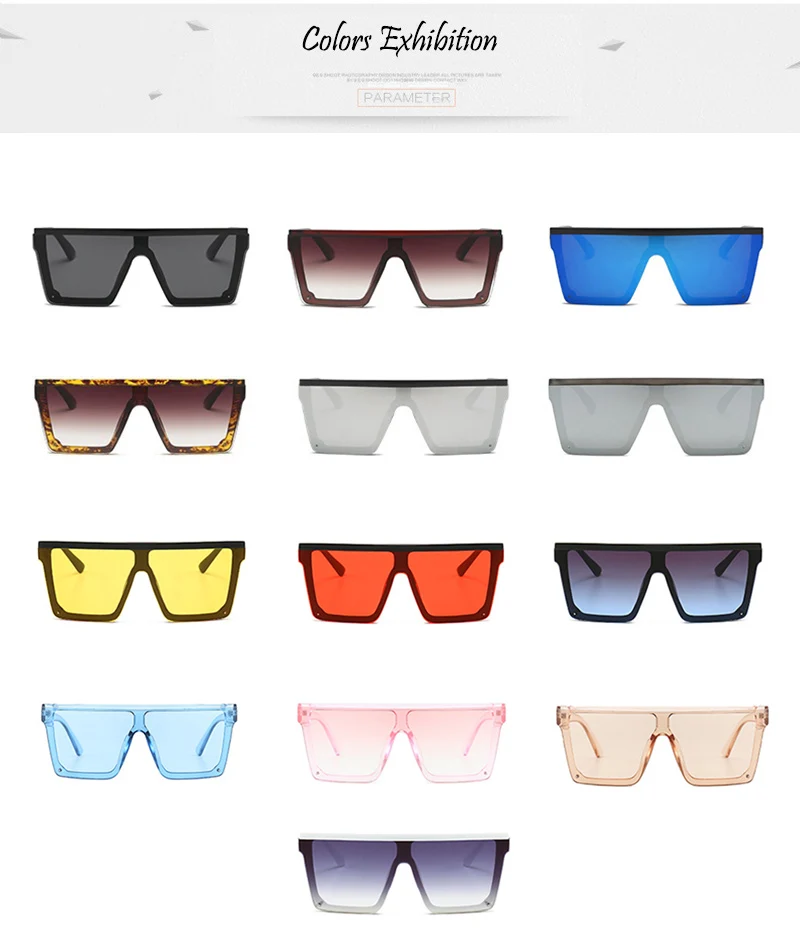Женские классические квадратные солнцезащитные очки SHAUNA с плоским верхом