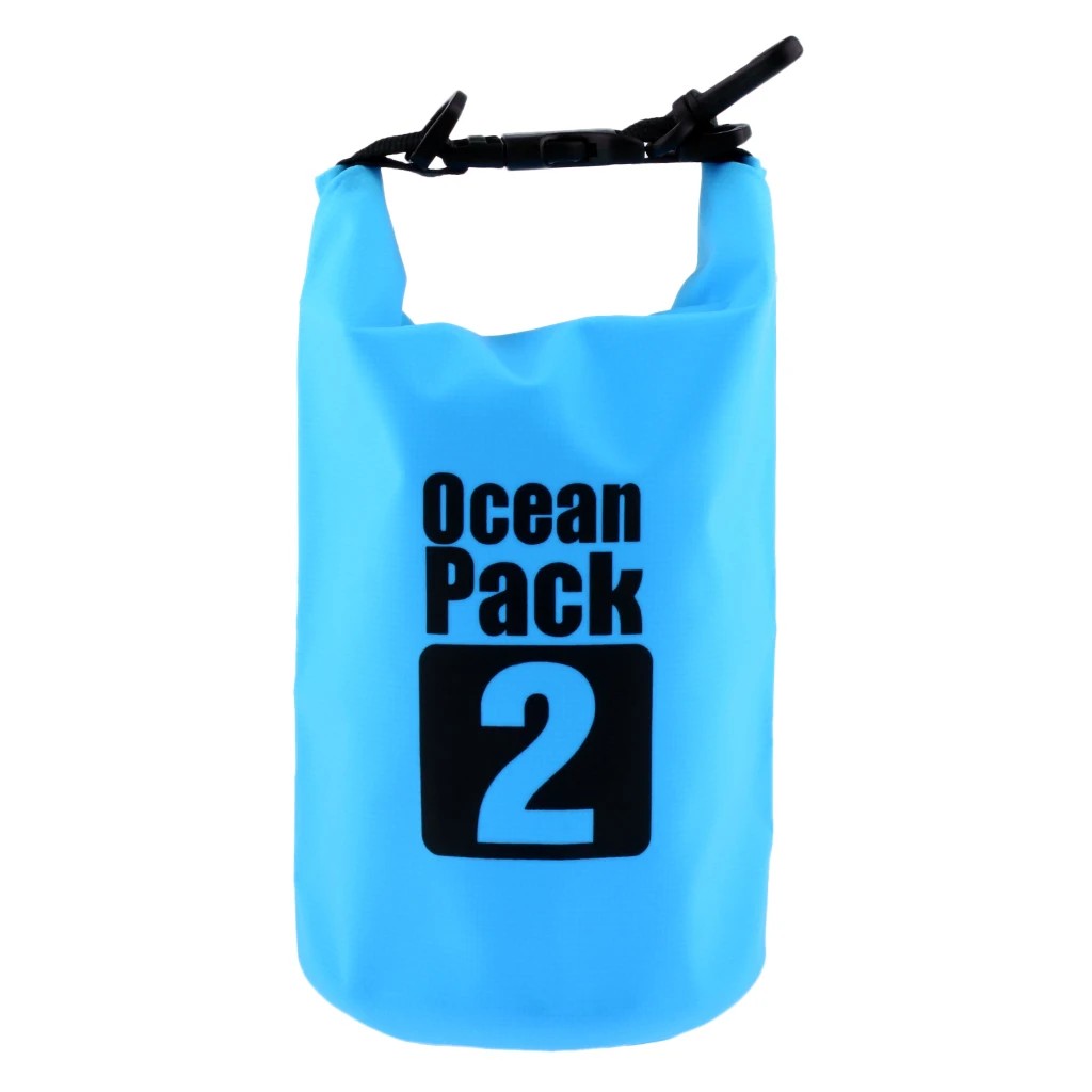 1 Pcs 2L Lightweight Dry Bag Waterproof Sack with Quick Release Buckle for Kayak Canoe Sailing Boating Swimming Beach Watersport