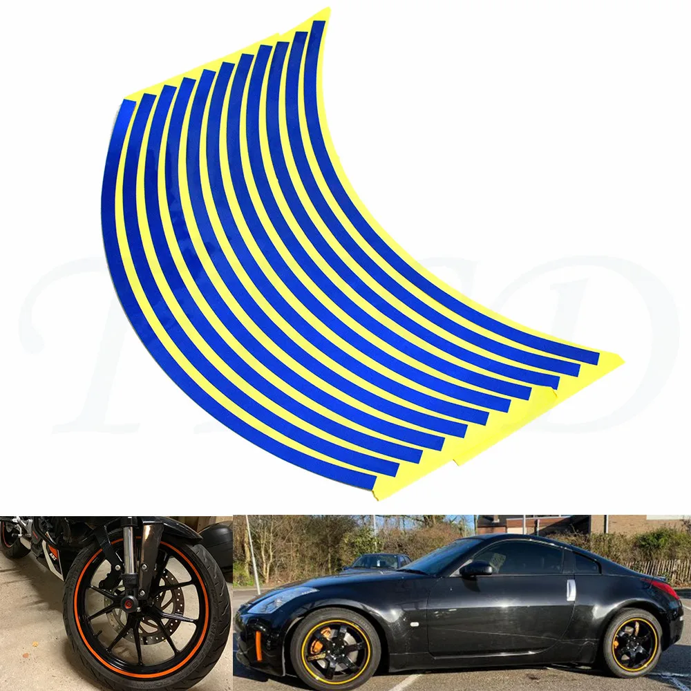 

Car motorcycle Tire Rim Stickers 17"-19" Reflective Car-Covers Tape Wheel Tyre Sticker Decors For Kawasaki NINJA 250R NINJA 300R