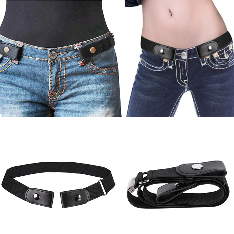 

2019 New Unisex Buckleless Stretch Belt Jeans Pants Free Wide Elastic Ladies Buckle-free Adjustable Waist Belts Men Women Male