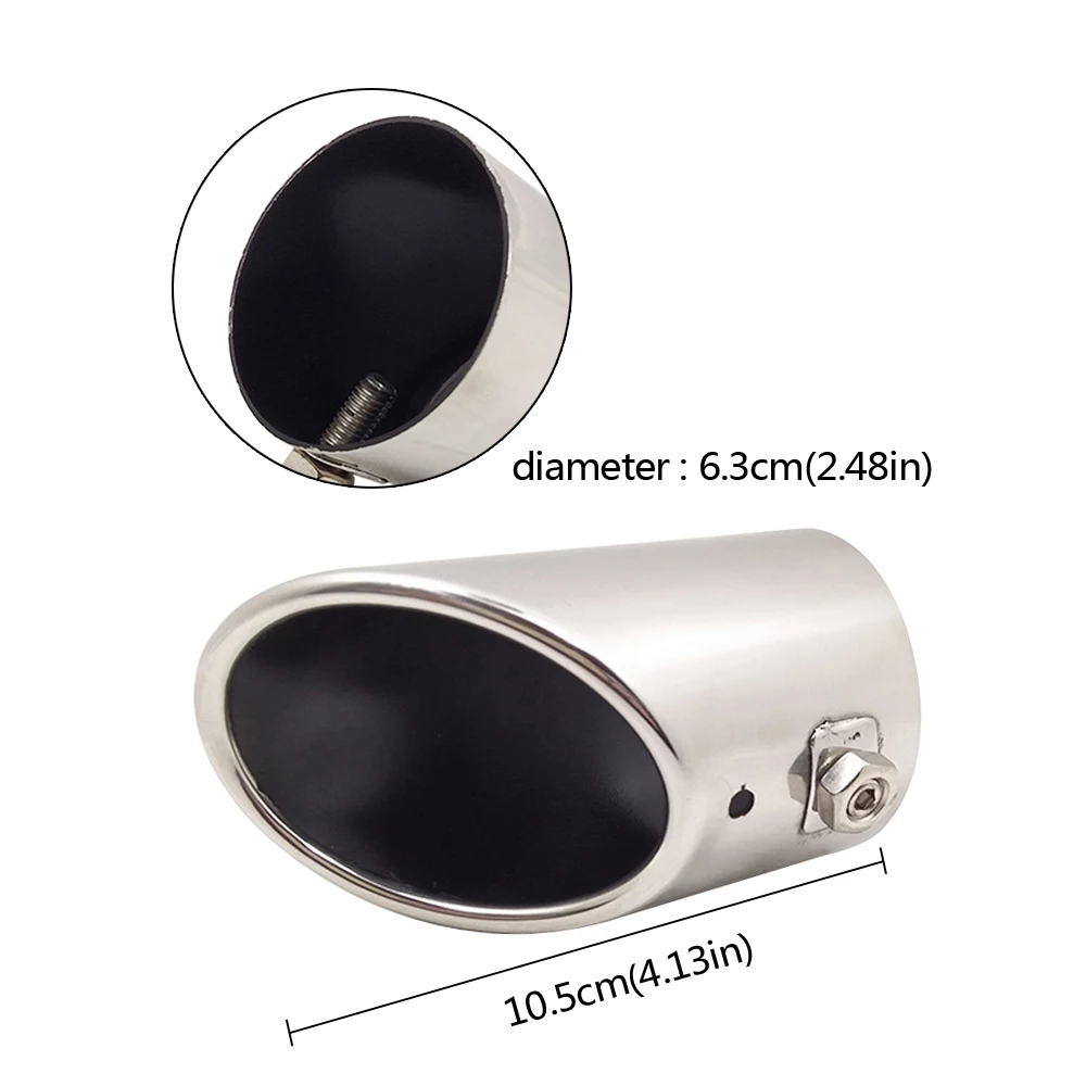 

For Skoda Octavia Car Auto Exhaust Muffler Tip Stainless Steel Pipe Chrome Trim Modified Car Rear Tail Throat Liner Accessories