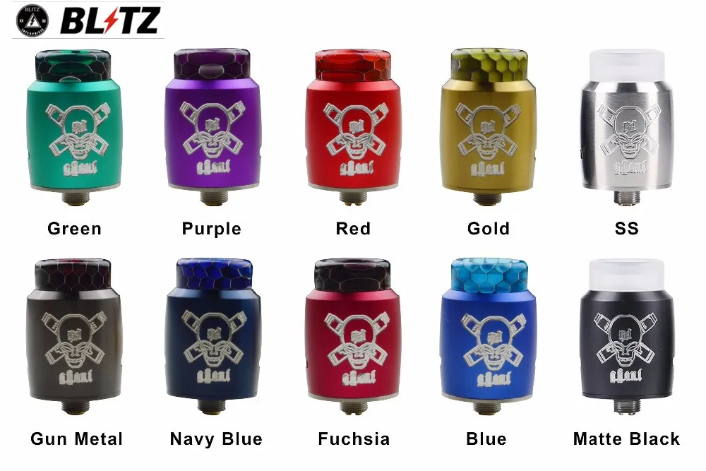 Blitz Ghoul BF RDA Innovative Single Coil Rebuildable Tank E-cig with ceramic clamp and BF pin 22mm PK hellvape dead r