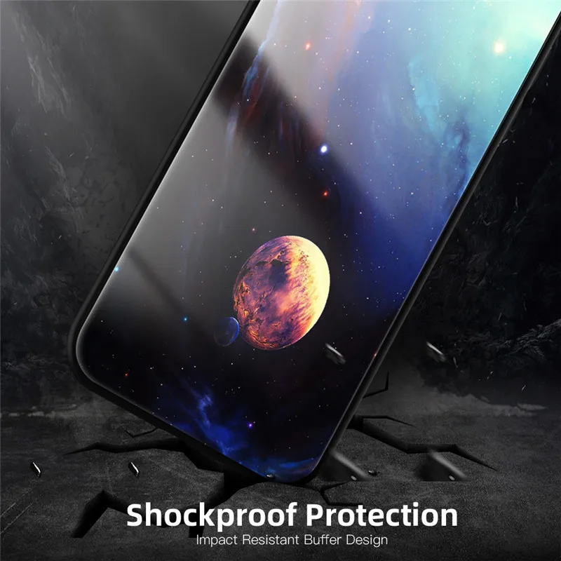 Стеклянный чехол для телефона для iPhone 11X7 8 10 6 s XS Star Space чехол для iPhone 8 7 6 6s Plus X противоударный чехол силиконовый Coque 6