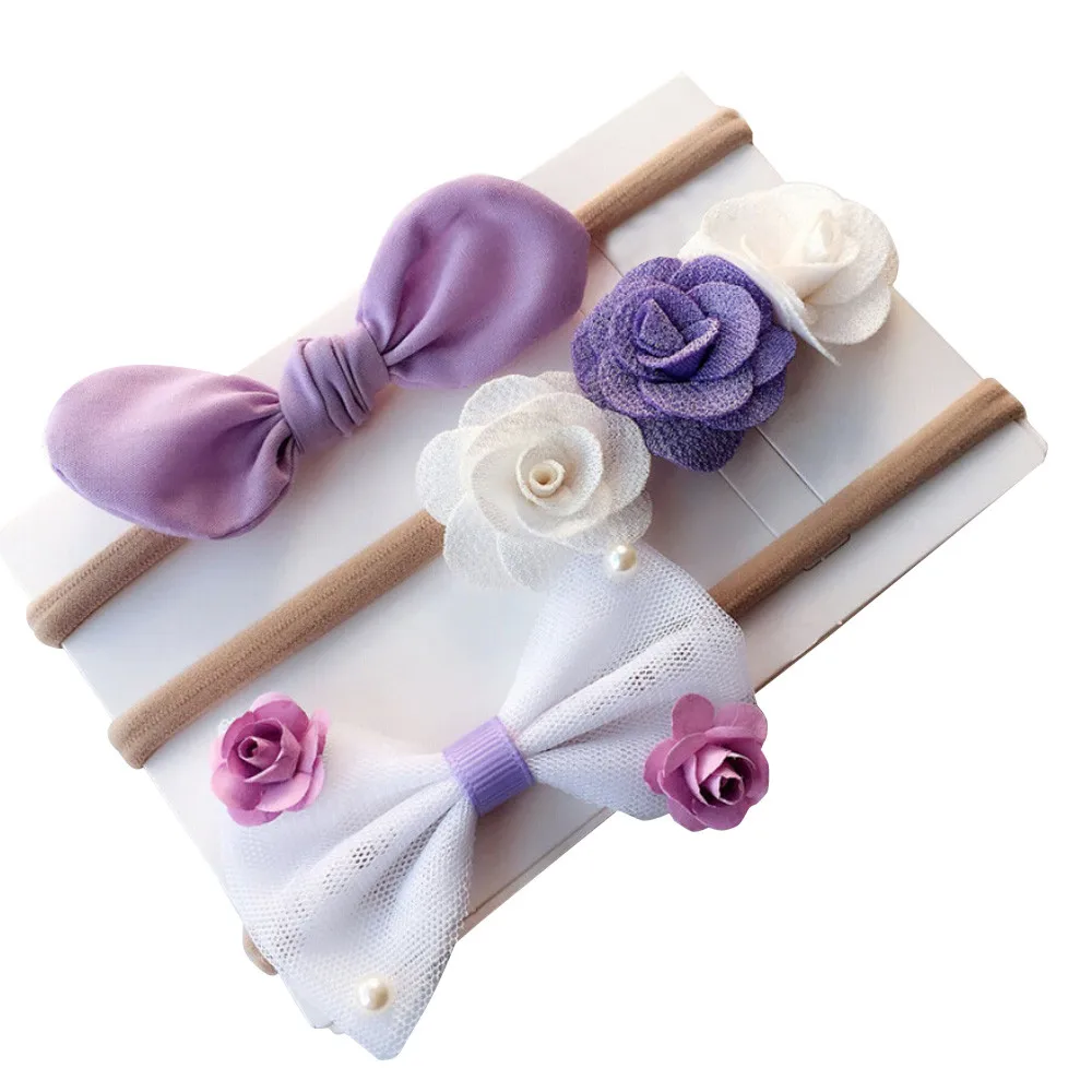 

Accesories For Hair 3Pcs/set Kids Girl Baby Toddler Bow Headband Hair Band Headwear Laco De Cabelo Menina