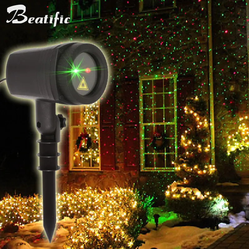 

Outdoor Motion Fairy Lights Laser Projector New Year Christmas Holiday Lighting Decoration For Home Double Colors With Timer