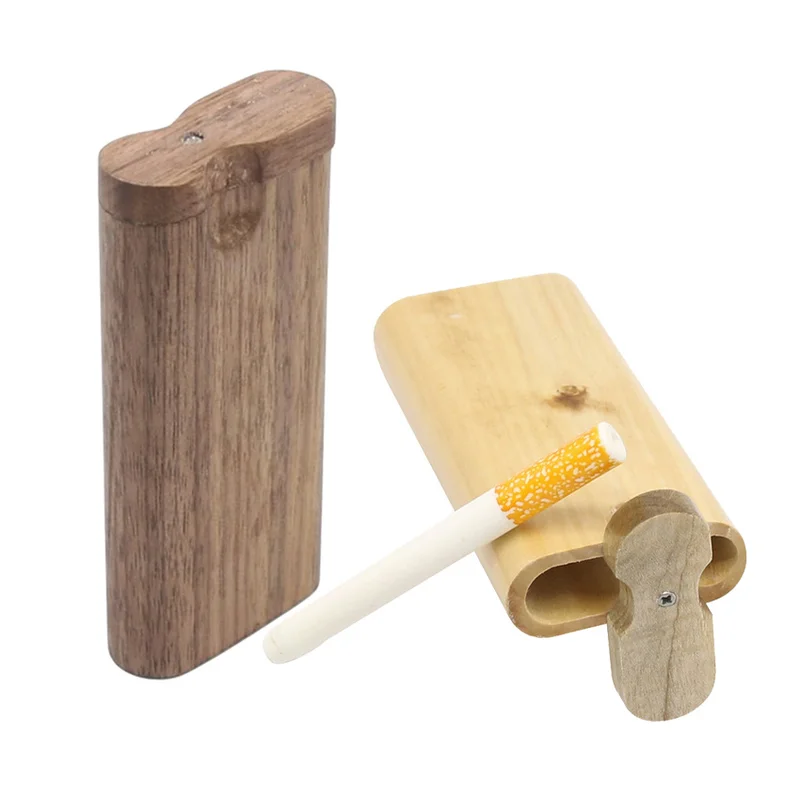 

Portable Wooden Cigarette Box, Fashion Men's Cigarette Case with Ceramic Cigarette Tubes, As Seen on TV, Cigarette Accessories