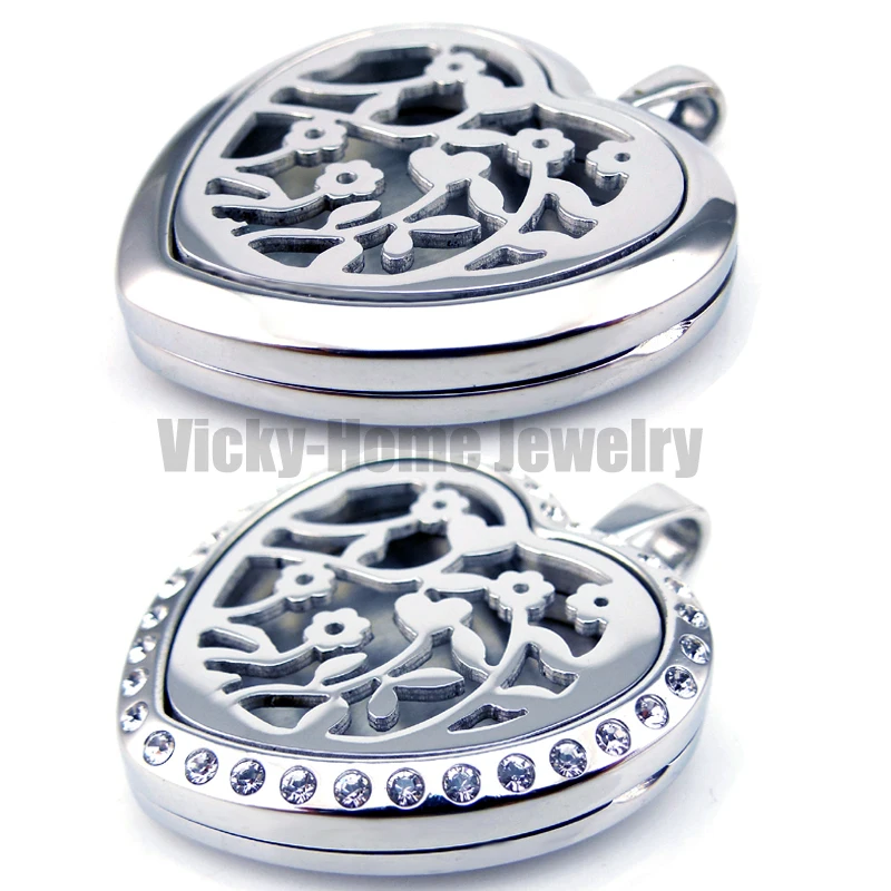 Peach Flower Satinless Steel 30mm Essential Oils Aromatherapy Diffuser Locket Silver Pendants drop shipping | Украшения и