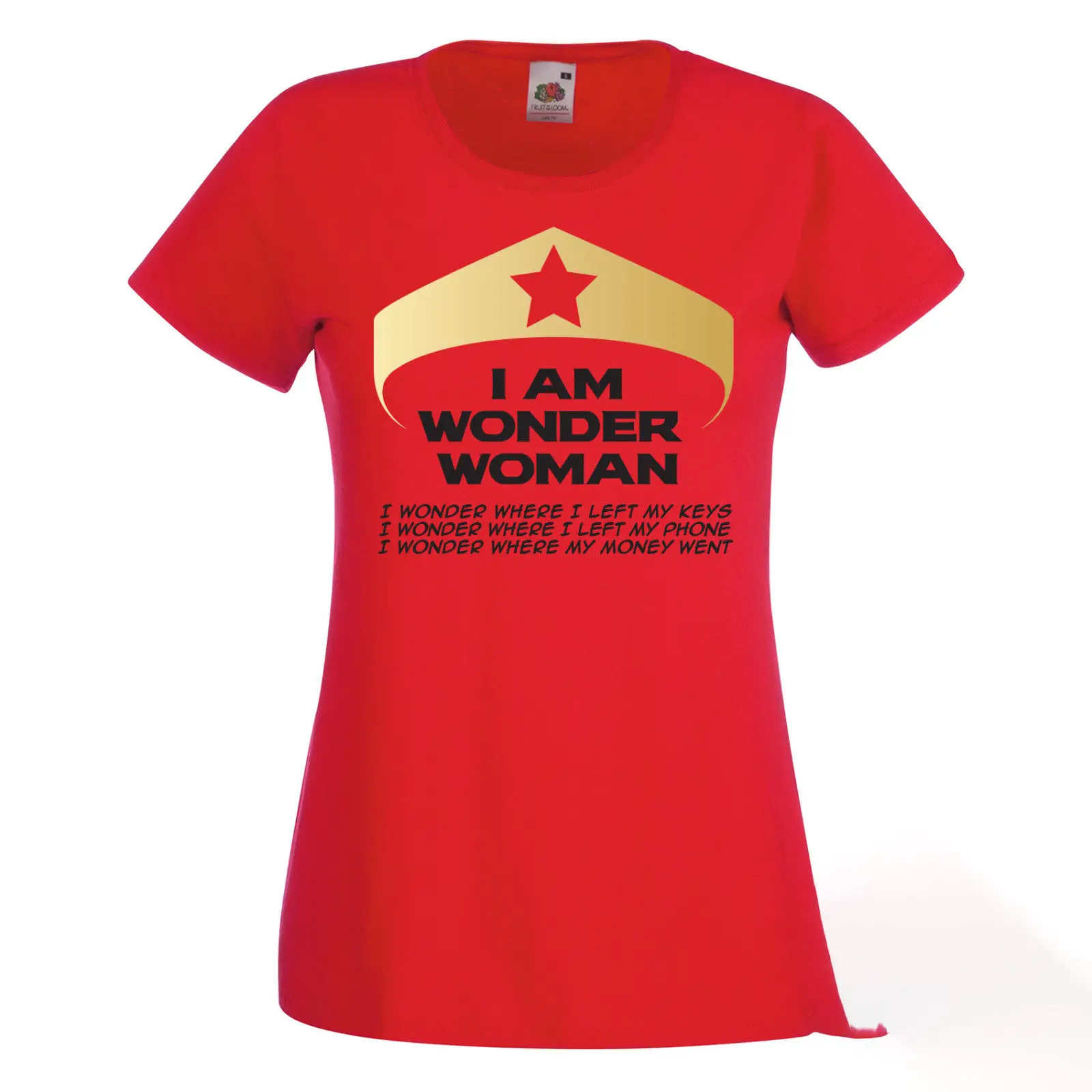 

Ladies I Am Wonder Woman T Shirt Womens Funny Wife Girlfriend Birthday Gift Top Punk Kawaii Women'S T-Shirt Tops Tee