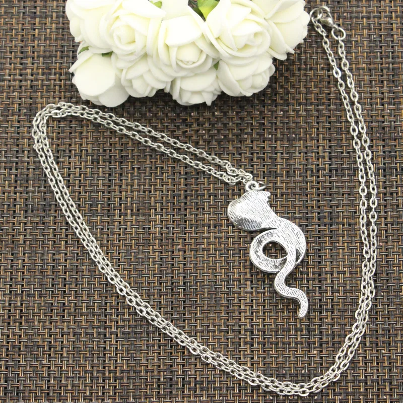 Новая мода king cobra Подвески змея круглый крест цепи Короткие Длинные мужские женские DIY серебряное ожерелье ювелирные изделия подарок
