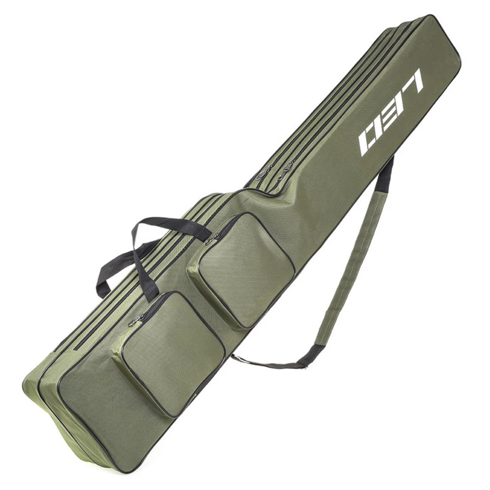 Vara de Pesca Case para Varas Bolsa de Armazenamento Bolsa Duas Camadas Engrenagem Equipamento Ferramenta Transportadora Capa Ombro 130cm 12 High Quality Esporte e Lazer