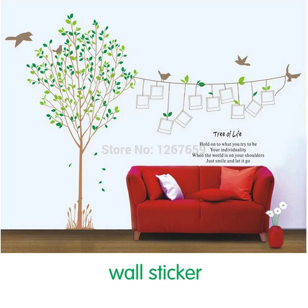 

Free shipping 2014 Extra Large Sticker Size 230*170cm DIY Life Photos Stickers Family Tree Photo Wall stickers Finish HM1215