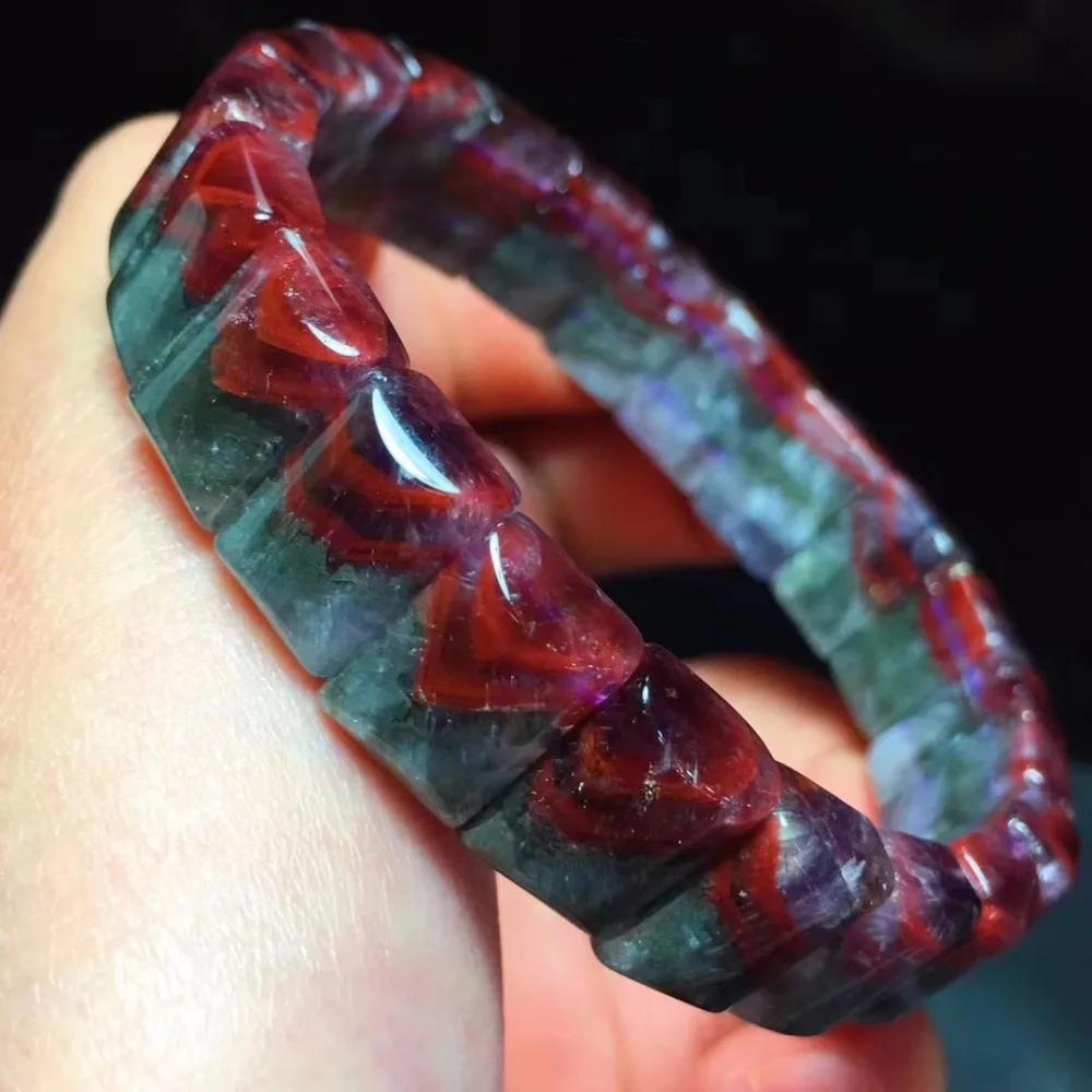 

100% Natural Auralite 23 Bracelet Jewelry Canada Red Rectangle Beads Man Women Reiki Powerful 12x8mm Stone AAAAA Drop Shipping