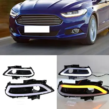 

For Ford Fusion/Mondeo 2013-2016 Light Guide White DRL Yellow Turn Signals Set