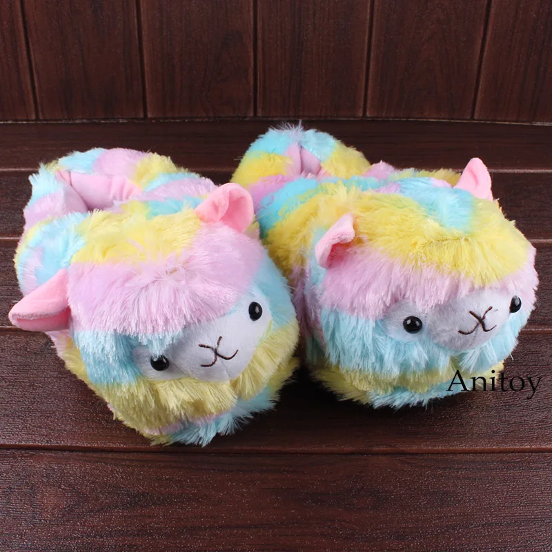 Skup Trawa błoto koń Rainbow owce Alpaca Alpacasso klapki pluszowe buty zwierząt dom dom zima nadziewane kapcie pluszowe zabawki 28cm