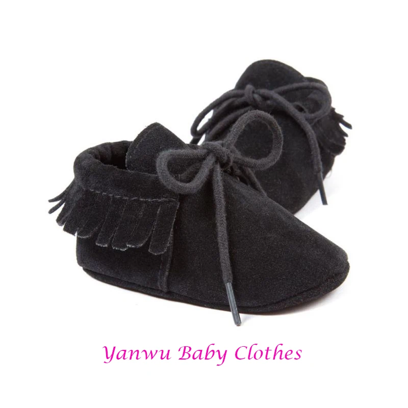 Boy Girl Soft Moccs Fringe Soft Soled Non-slip Footwear  Shoes PU Suede Leather Newborn Baby Moccasins