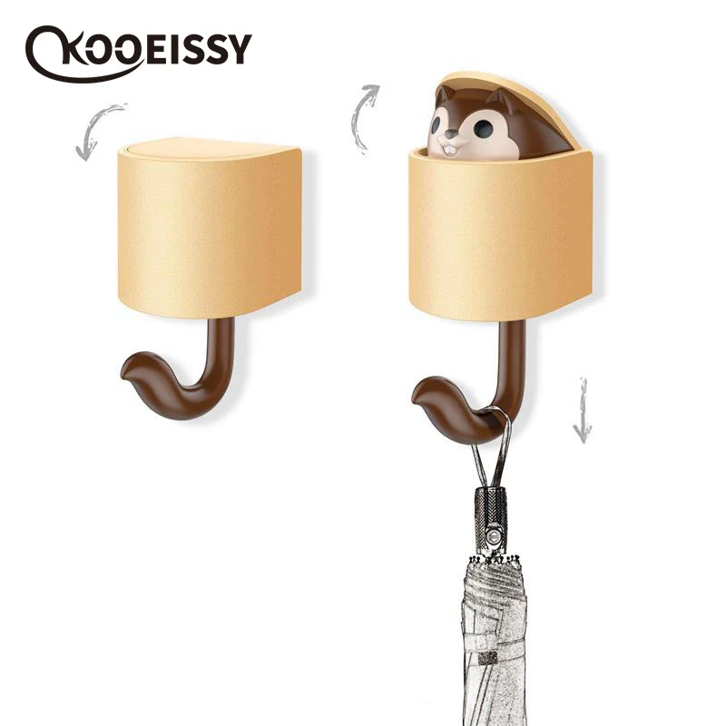 

Creativity Outstretch Squirrel Hook Coat Wall Hook Key Holder Wall Home Decoration Kitchen Hook Bathroom Accessories Coat Hanger