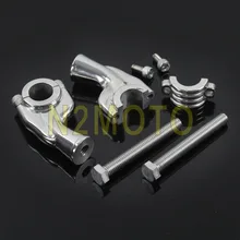 Зажим руля твердый полированный изогнутый Finned 2-5/" Руль стояки 7/8" или " бар для Harley Bobber Chopper скремблер Triumph черный