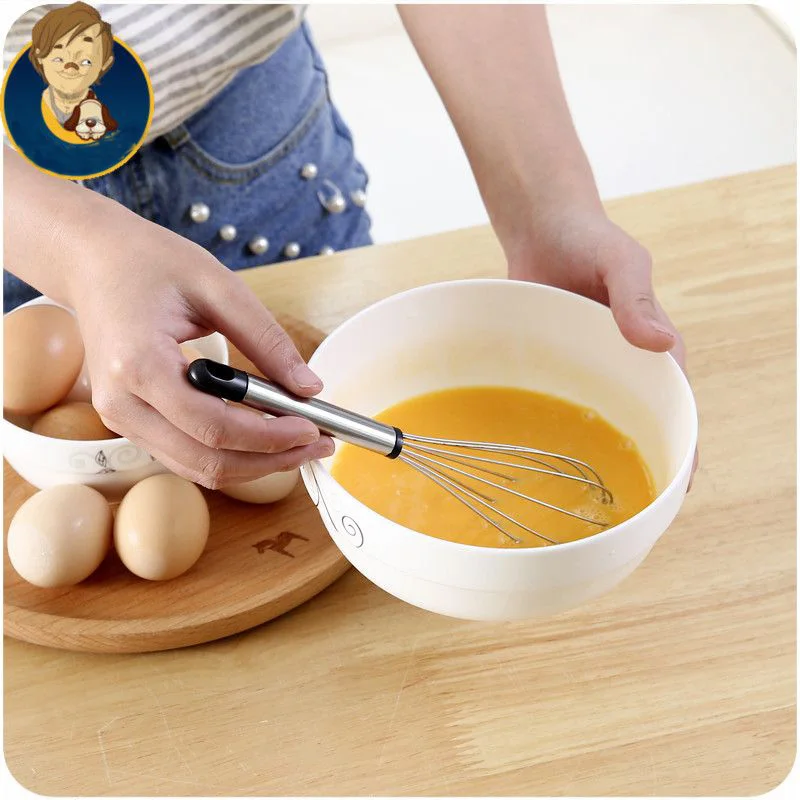 New Design Manual Egg Beater, Stainless Steel Handle Silicone Egg