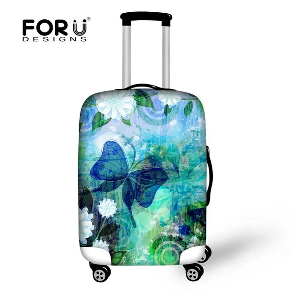 FORUDESIGNS, новинка, Модный цветочный защитный чехол для багажа, женские дорожные аксессуары для 18-28, чемодан на колесиках, Цветочный Эластичный чехол - Цвет: 2U0065F1