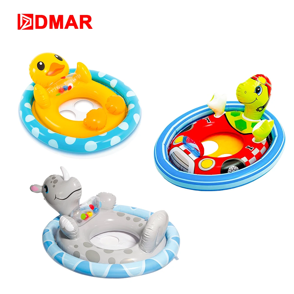 

DMAR Inflatable Kids Pool Rider Floats Toys Swiming Ring Duck Turtle Sit Tube Lifebuoy Water Beach Party Flamingo Unicorn Donut