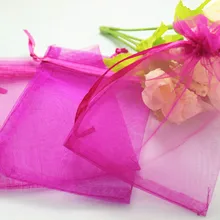 50 шт./лот ярко-розовый цвет органзы Сумки 35x50 см свадебный подарок мешок ювелирные изделия и чехлы