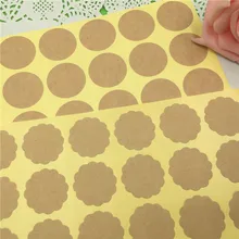 200 шт./лот, 3 см, ручная работа, пустая, сделай сам, коричневая Круглая Бумажная наклейка, Уплотнительная наклейка s для подарков, коробка, упаковка, книга для конфет, торта, на заказ