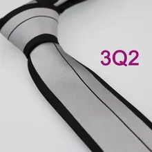 YIBEI coahella ties мужской обтягивающий галстук дизайн Черная граница серебряные полосы микрофибры галстук модный тонкий галстук