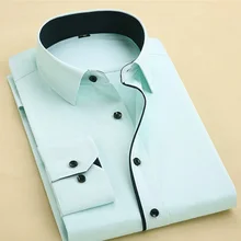 Мужские рубашки с длинным рукавом новая модная одежда рубашка хлопок Твердые повседневные рубашки тонкий бизнес вечерние рабочая одежда Мужской Топ