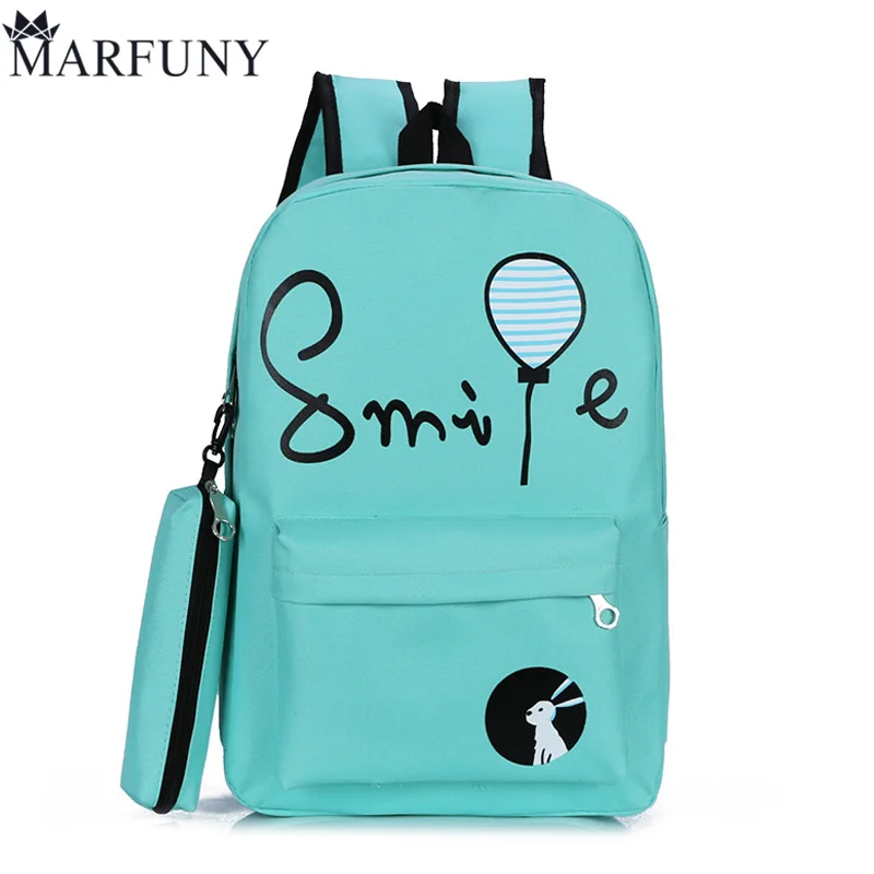 

2Pcs/Sets 2018 Women Backpacks Casual Printing School Backpack Female Canvas Schoolbags Backpacks For Teenage Girls Mochila