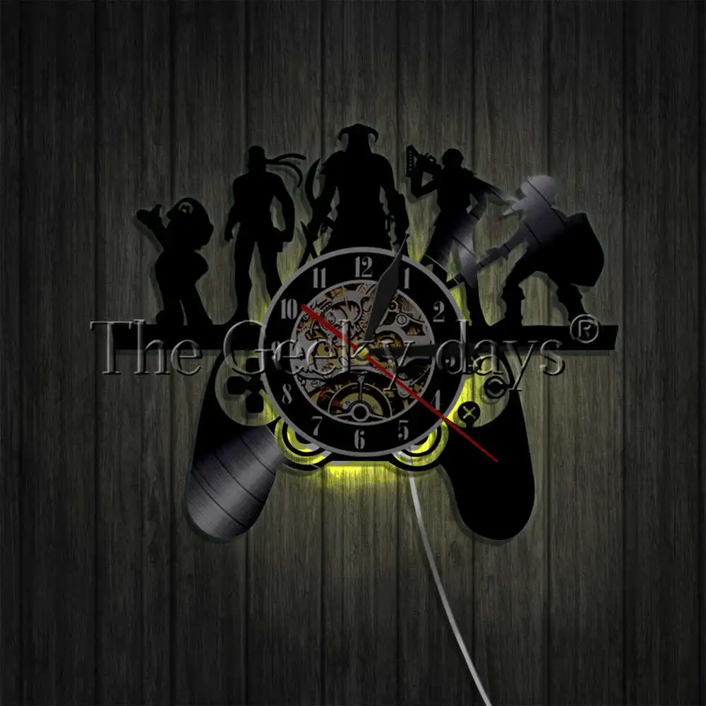Preise Spielen Spiel Charaktere Theme Wanduhr Gaming Stil 3D Dekorative Vinyl Rekord Wanduhren Handgemachte Kunst Geschenk Für Gamer