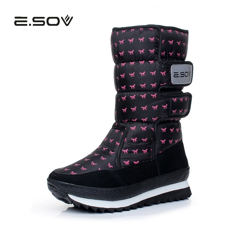 

ESOV Women's Snow Boots For -30 Degree Winter Waterproof Rubber Sole Ladies Shoes Winter Women Boots 2018 Warm Woman Boot Shoes