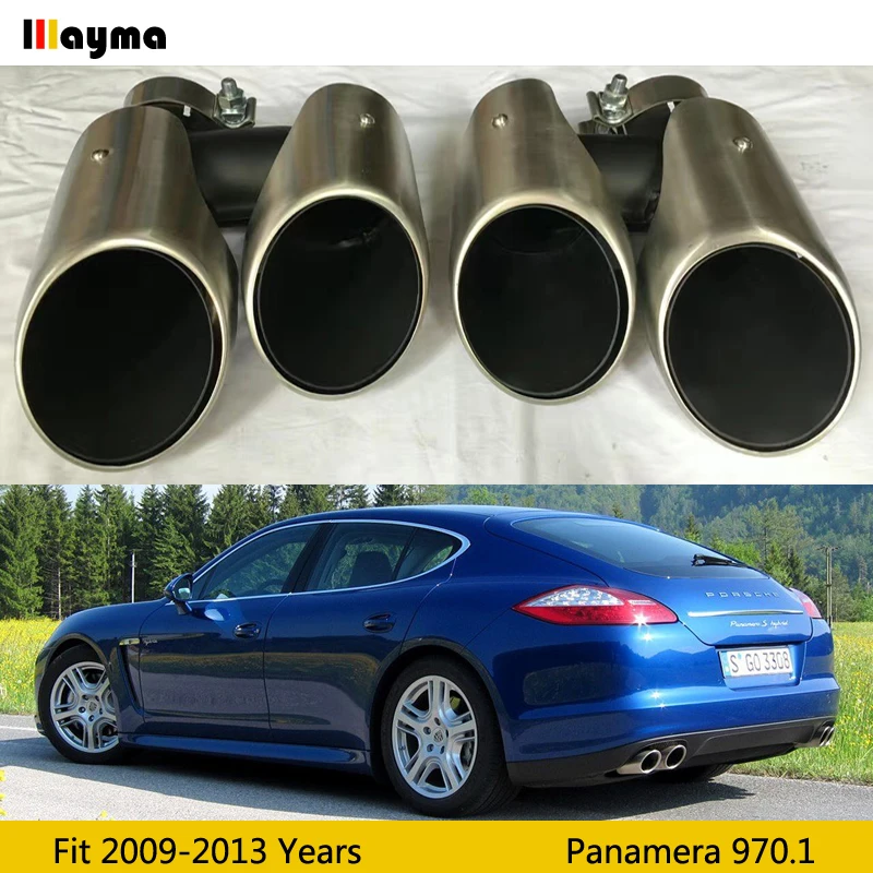 

Silver Tail Exhaust Tips Muffler Pipe For Porsche Panamera 3.6L 2009-2013 Year Panamera 970.1 Stainless Steel mufflers 1 Pair