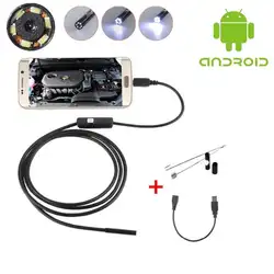 Черный 6LED 1 м 7 мм объектив USB эндоскопа камера HD водостойкие трубы инспекции бороскоп для Android PC телефон и тетрадь устройства