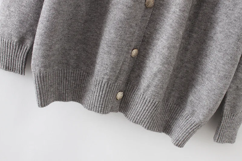 Ruffles Cardigans Women Spring Autumn Casual Single Breasted Long Sleeve O-neck Knitted Sweater Plus Size Gray SWM1270 Ruffles Cardigans Women Spring Autumn Casual Single Breasted Long Sleeve O-neck Knitted Sweater Plus Size Gray SWM1270