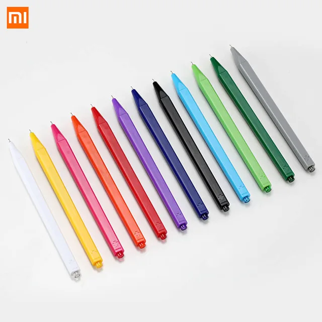 

12Pcs/Lot Xiaomi Radical Gel Pen Ballpoint Ball Point for School Offical Sign Signing Roll Rolling Pen Black Ink Xiaomi Colorful