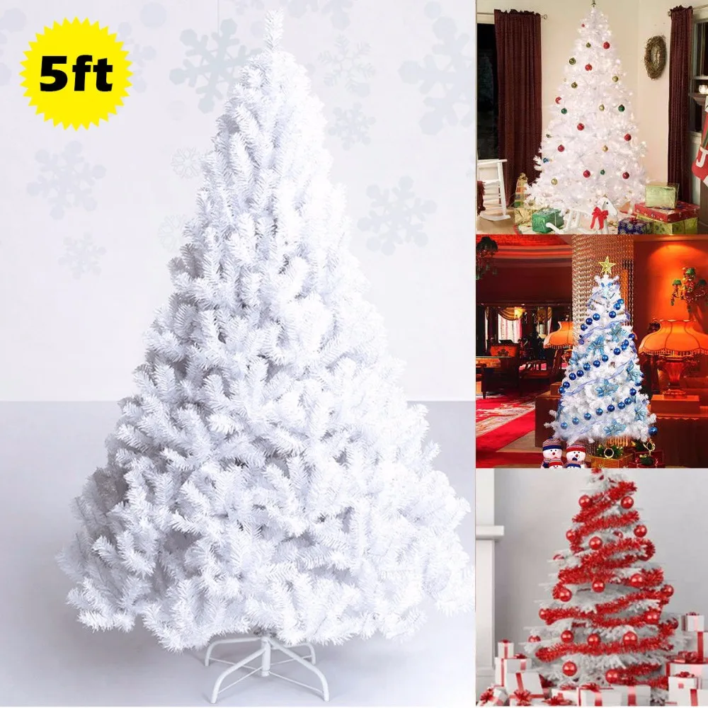

Goplus 5Ft Artificial PVC Christmas Tree W/Stand Holiday Season Indoor Outdoor White New Year Decor CM19733