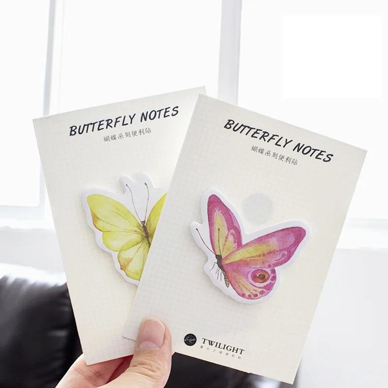 40 Pcs Lot Butterfly Notes Sticky Marker Nature Paper Memo Pad