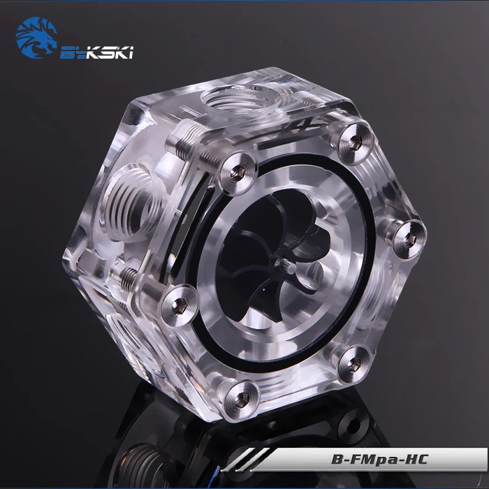 Bykski Six Way Hexagonal PC Water Cooling Flow Meter Indicator with G1