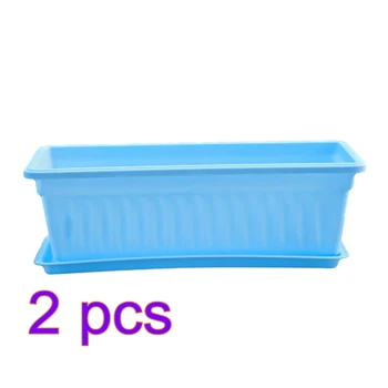 

VICTMAX 2PCS Plant Pot Plastic Flower Balcony Rectangular Pot Garden Nursery Pots Container for Vegetables Garden Decoration