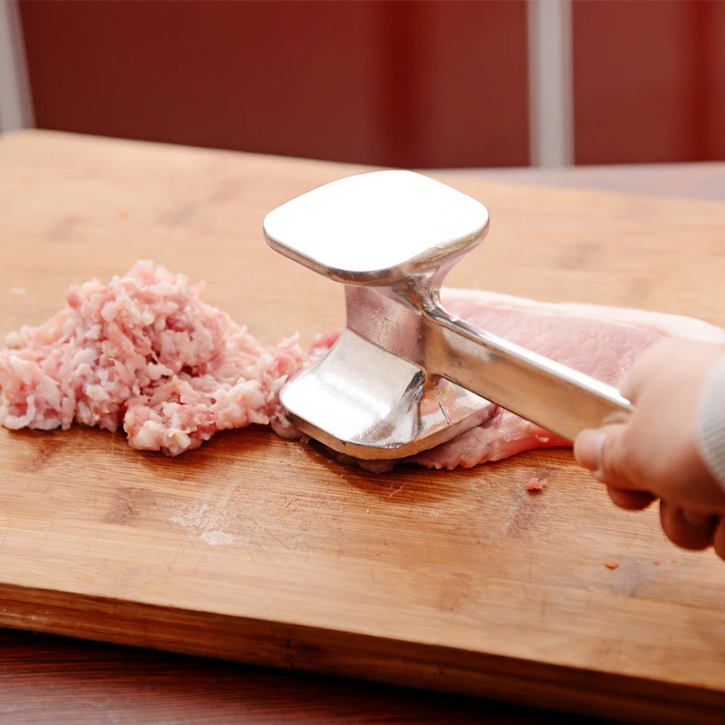 Дешевый Ezlife Новый Мясо Инструменты две стороны Алюминий мясо Молотки Маллет Tenderizer Говядина котлета ударные zh872