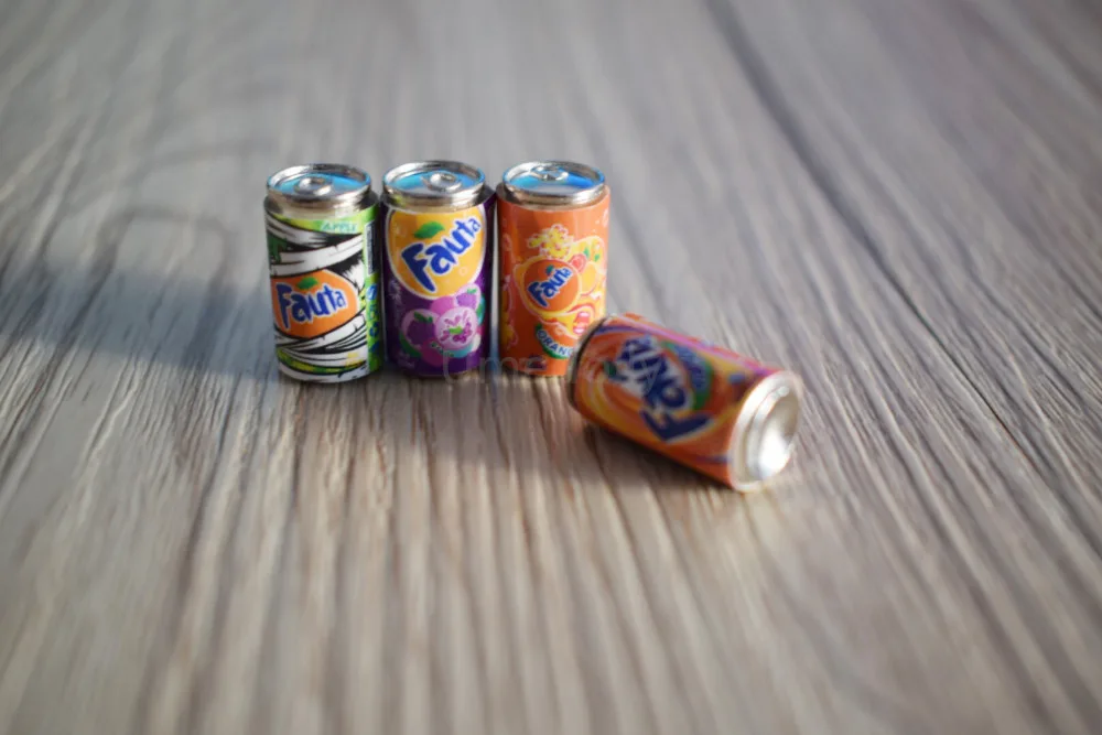 4 шт. 1/6 мини моделирование Fanta модель напитков ролевые игры кукольный домик миниатюрная кукла еда напитки аксессуары