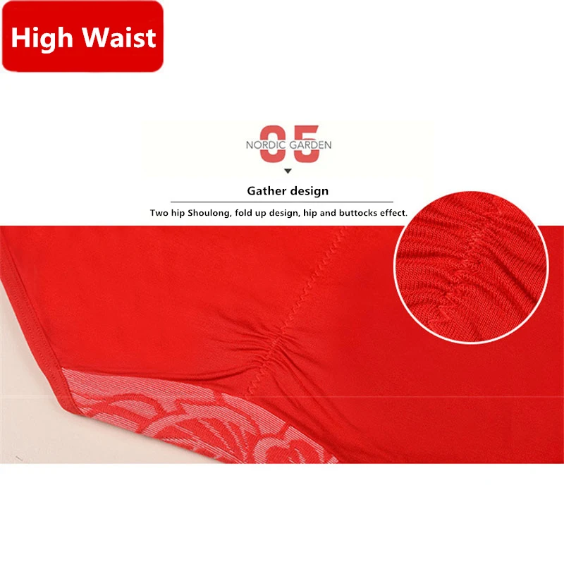 High Waist Panties Women Underwear Floral Breathable Antibacterial Briefs Woman Intimates Culotte Lingerie Women Underwear