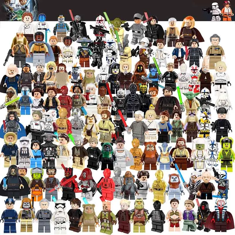 

Single Legoings Star Wars Figure Jedi Chewbacca Han Solo Darth Vader Leia Jango Fett Obi Wan Models Building Toys Blocks for Kid