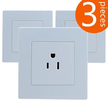 

3 Pieces USA Wall Power Outlet Plug Adapter Charger 110V-250V 15A Single Socket American Standard A8MS