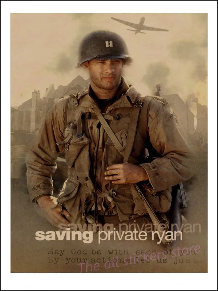 Saving Private Ryan Classic Movie Poster Bar living room decorative painting Vintage Kraft Poster Wall stickers/5061