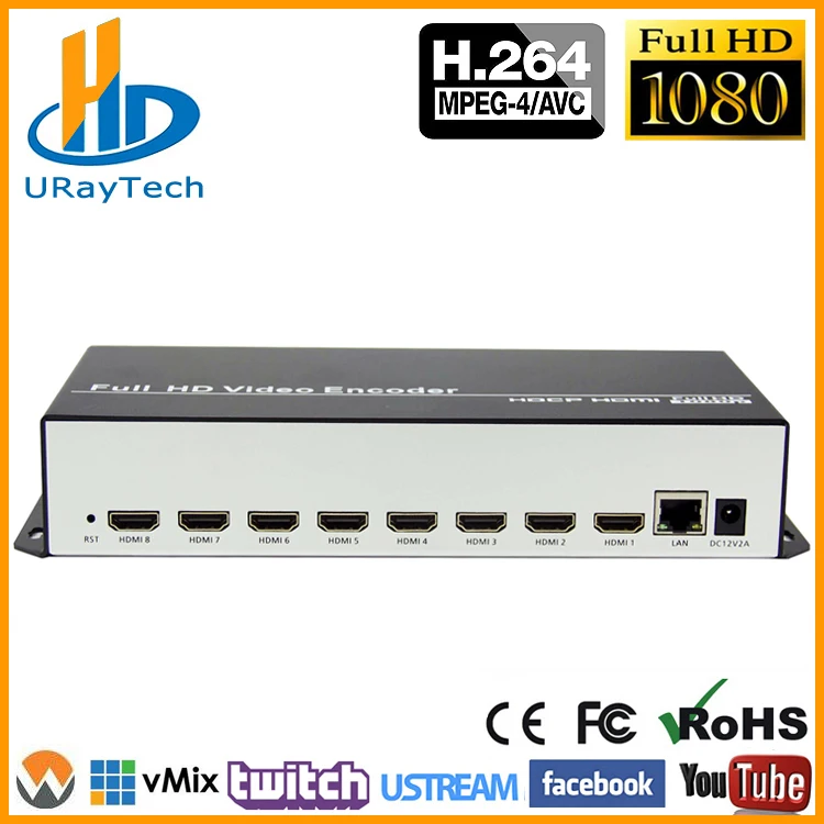 

MPEG-4 H.264 8 Channels HD 1080P HDMI Video Encoder RTMP RTSP M3U8 RTMPS Multicast Live Encoder 8Ch HDMI To IP Transmitter IPTV