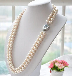 

ddh003578 2row 27" 11-12mm white round white PEARL necklace mabe 28% Discount (A0322)
