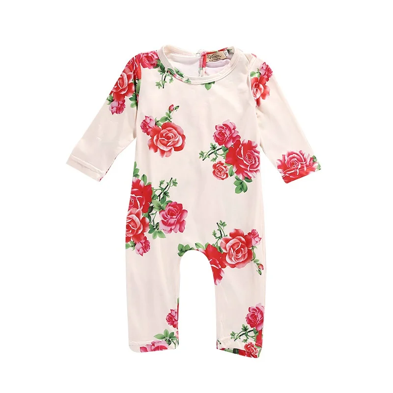 Baby Clothing 2017 New Newborn Baby Boy Girl Foral Print Romper Clothes