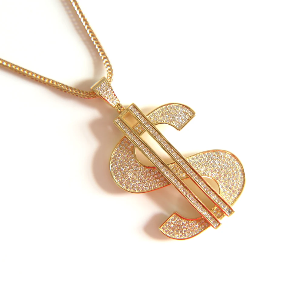 New arrival fashion USA jewelry cubic zirconia Hip Hop Dollar Pendant